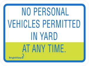 BrightView No Personal Vehicles